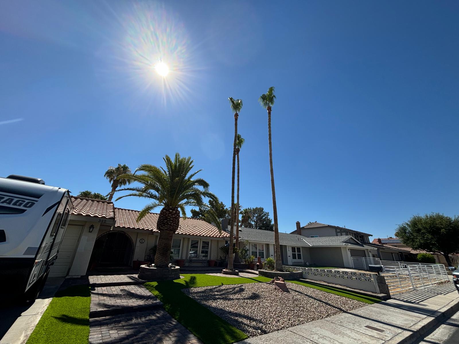 Clean front yard design in Las Vegas